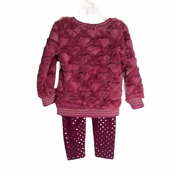 NWT Tahari Girl Burgundy & Gold 2 Piece Set - Picture 3 of 11